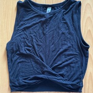 ALO Yoga Black Twist Front Tank Top